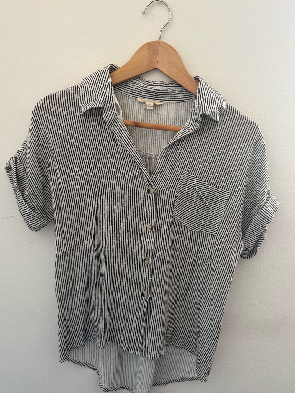 Striped Button Front Top